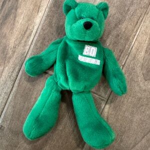 Vintage 80 Jet Green Plush Teddy beanie Chrebet Bear